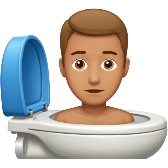 A head in a toilet male emoji