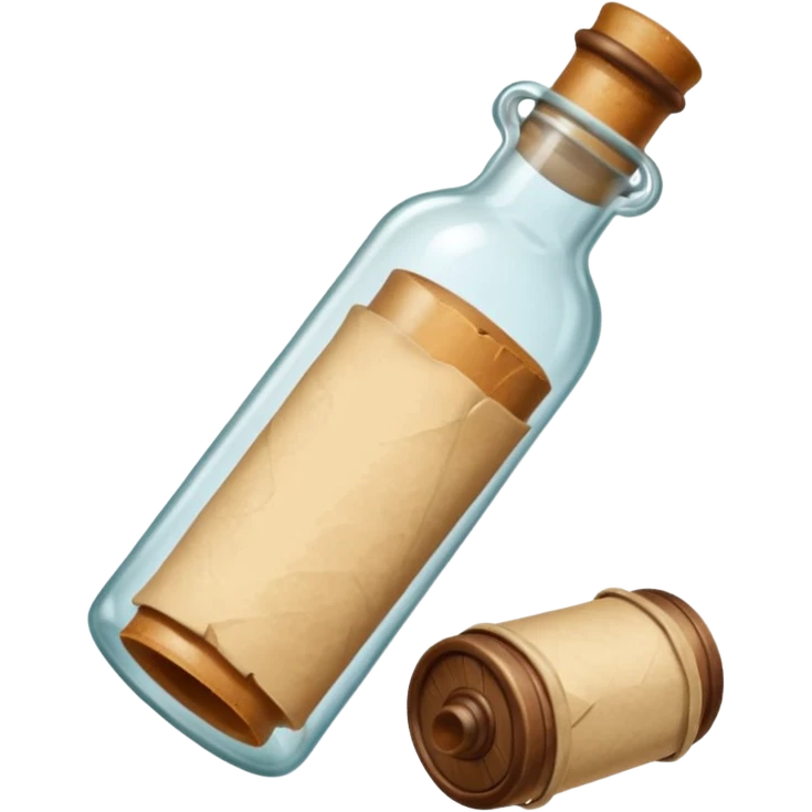 message bottles with papper roll emoji