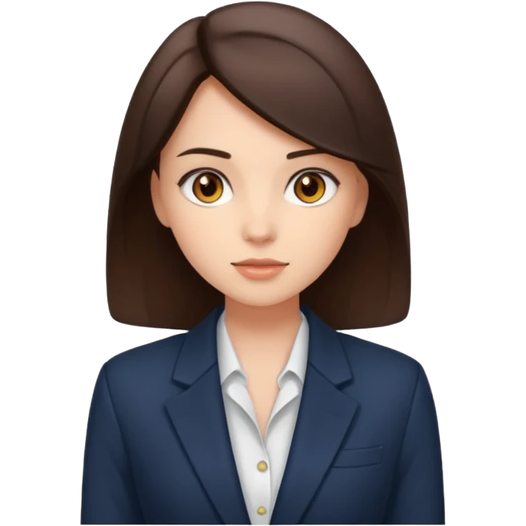 Девушка брюнетка в пиджаке с карими глазами emoji