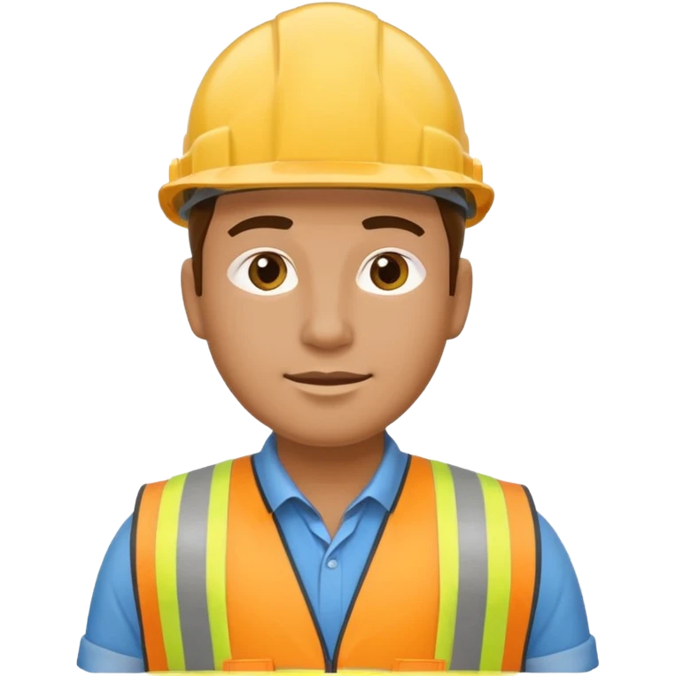 Construction worker in yellow hard hat and vest emoji