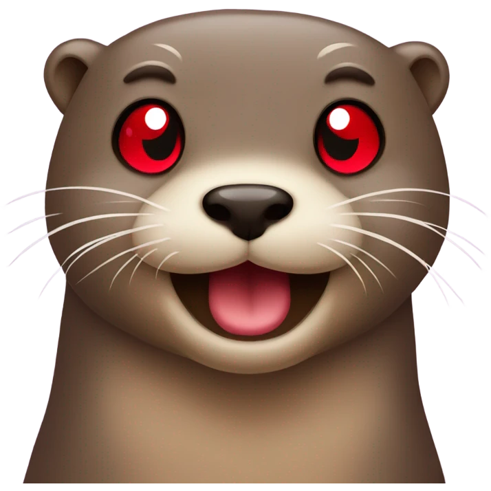 Otter has red hearts for eyes emoji
