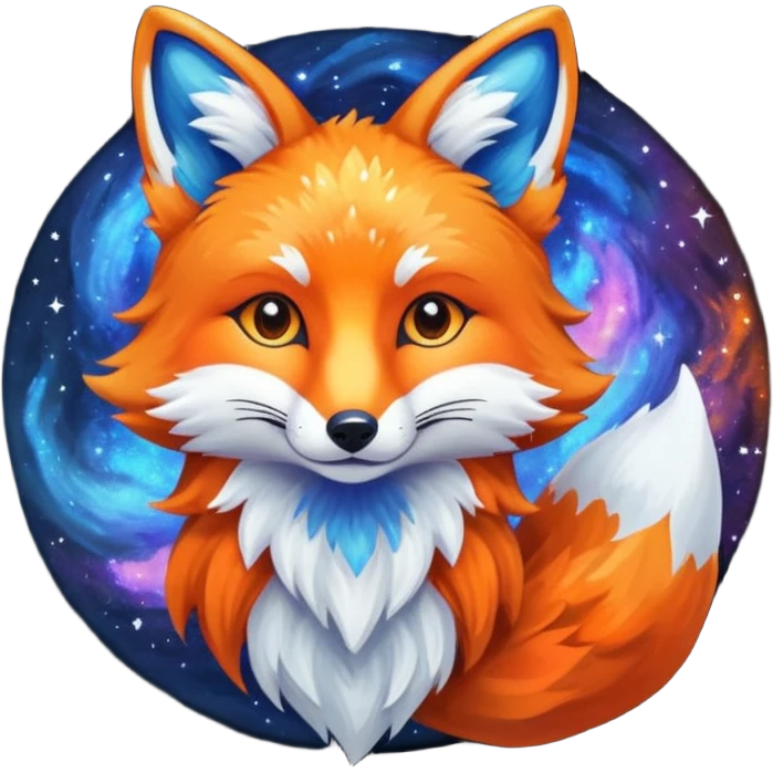 a galaxy print fox emoji