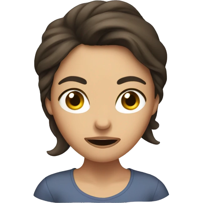 Brunette woman pulling her hair out of annoyance  emoji
