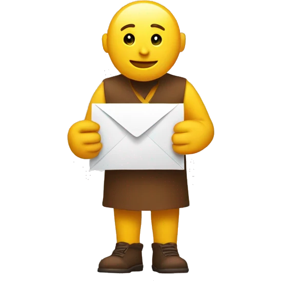 friendly emoji holding a letter in his hand  emoji