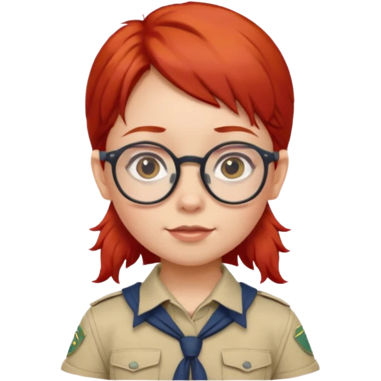 scout girl little with glassess and red hair emoji