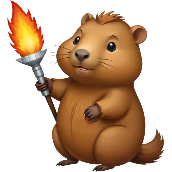 capybara with rocket fire in hands emoji