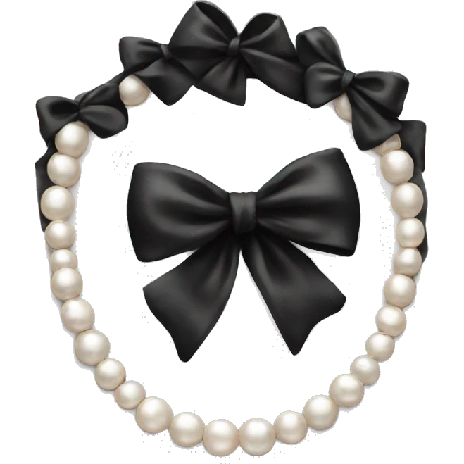 Pearl necklace black bow emoji