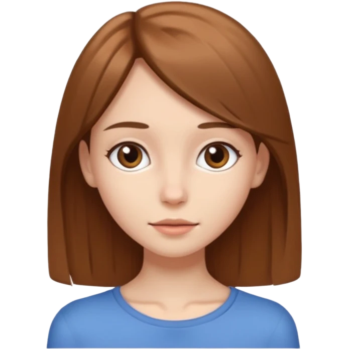 A white skinny really pretty girls with brown straight hair emoji