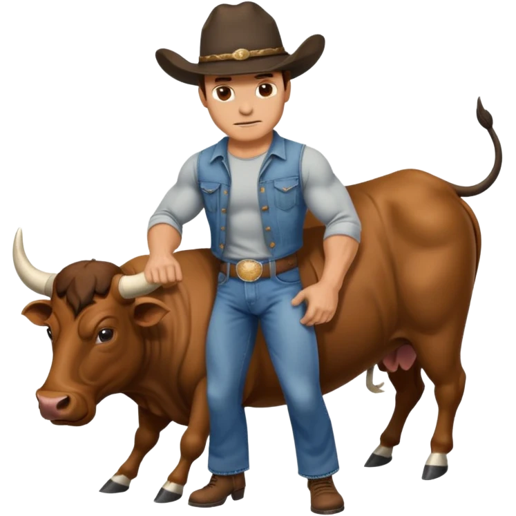 Vaqueiro derrubado o boi emoji