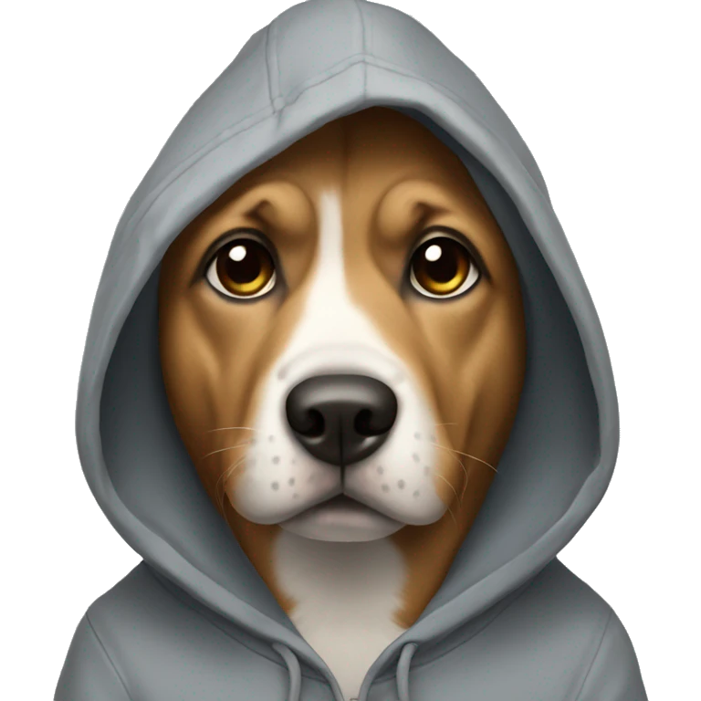 Dog wearing hoodie emoji