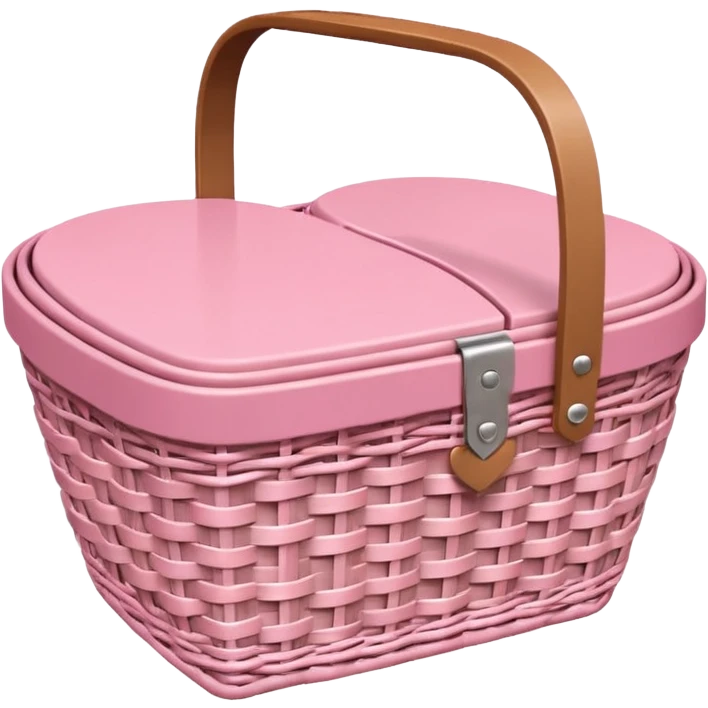 Pink heart shaped picnic basket emoji