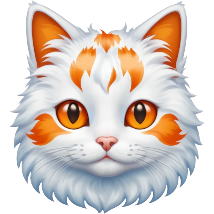 gatito blanco con manchas naranjas y ojos azules emoji