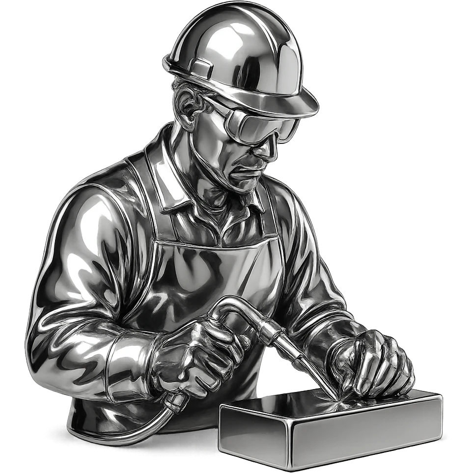 metalworker in chrome style emoji