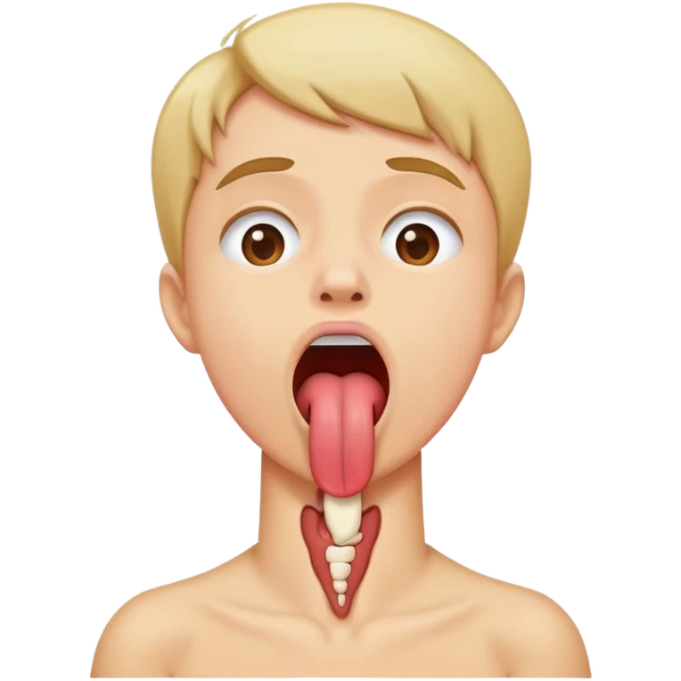 Someone choking their neck with their tounge out  emoji
