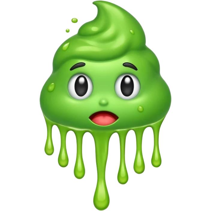 green dripping non face emoji