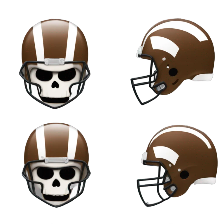 Angry Skull wearing a Cleveland brown’s helmet  emoji
