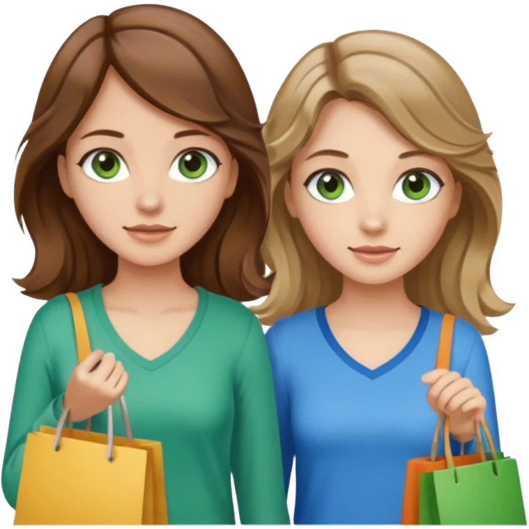make me and my best friend togheter i have brown hair that falls on my shoulders and brown eyes and she has really long wavy brown hair with a little blonde and green/blue eyes we are shopping and i have BROWN eyes emoji