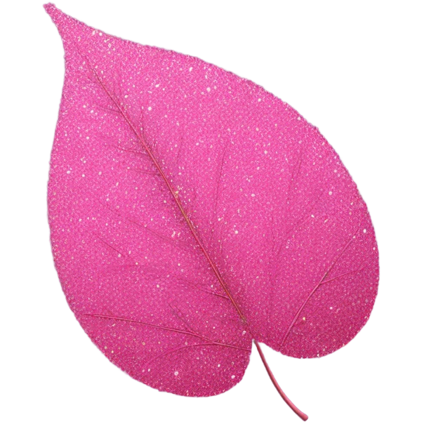 Pink leaf with glitter emoji