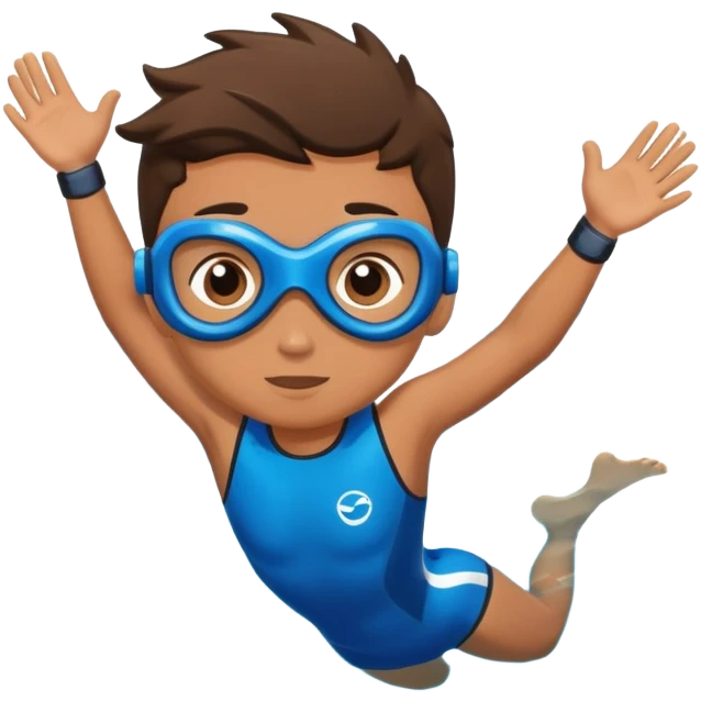 determined pool diver dives into a pool of confidence blue water underneath water  emoji