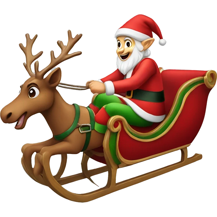 elf riding santa’s sleigh  emoji