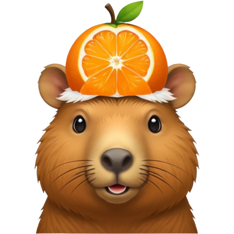 Capybara with orange on his head emoji