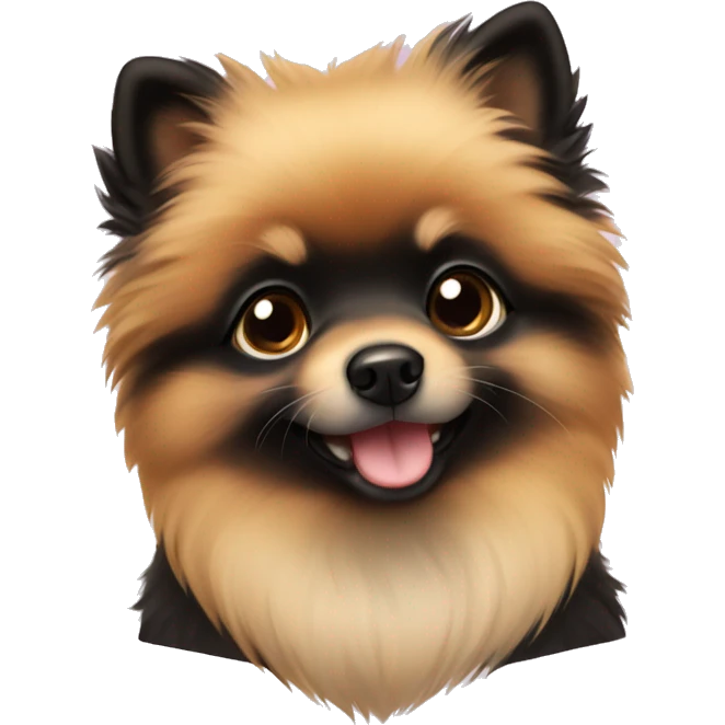 Pomeranian black tan puppy emoji