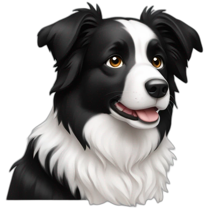 cachorro border collie preto e branco emoji