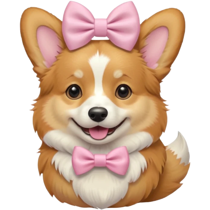 Corgi With Pastel Pink Bow emoji