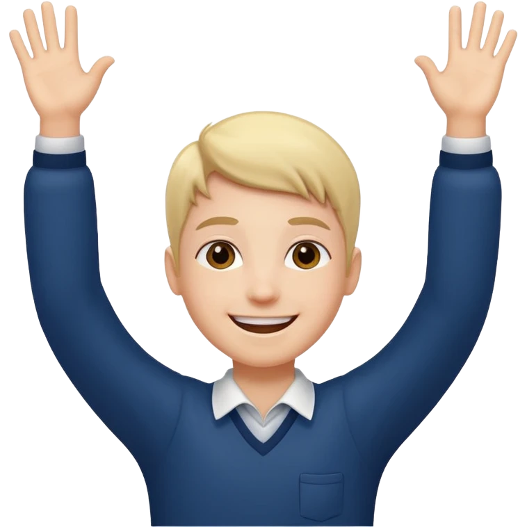 happy school student raising arms emoji