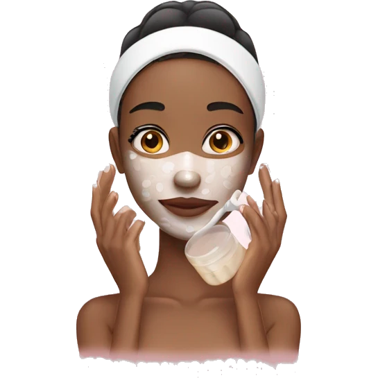 A girl doing her skin care  emoji