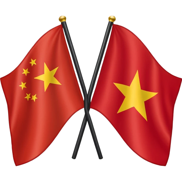 Half and Half company flag, left Japen right VIetnam emoji