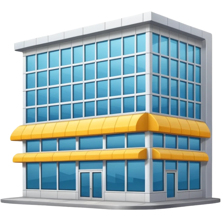 Edifício de Supermercado🛒de Frente Por Fora e Com Fachada  emoji