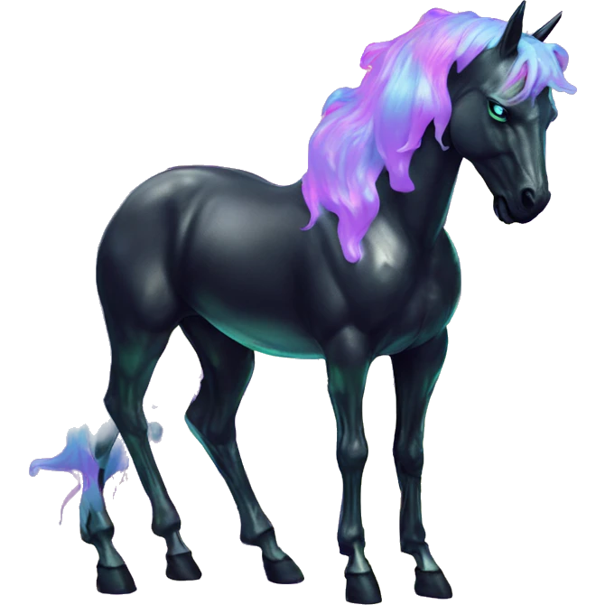 .Zombie_ Vaporwave black holographic oilslick zombie unicorn yellow caution tape graffiti Pegasus  emoji