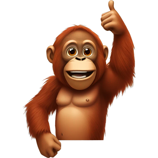 orangutan hold up two thumbs up emoji