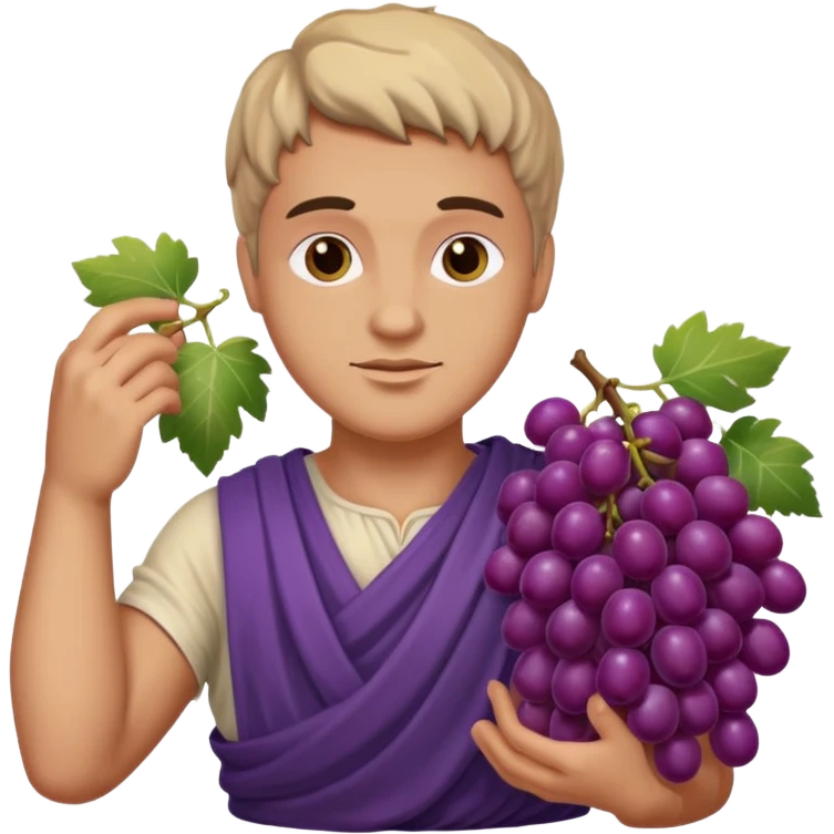ancient greek with grape emoji