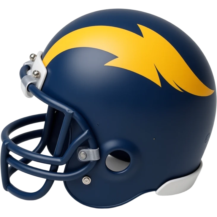 Michigan Wolverines football helmet, blue with maize winged design, skeuomorphism icon style emoji