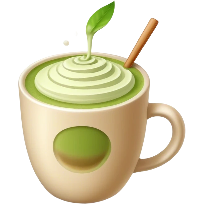 Matcha latte in beige mug emoji