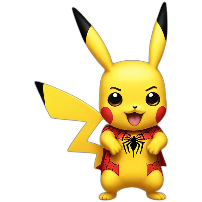 Pikachu fusionner avec spiderman emoji