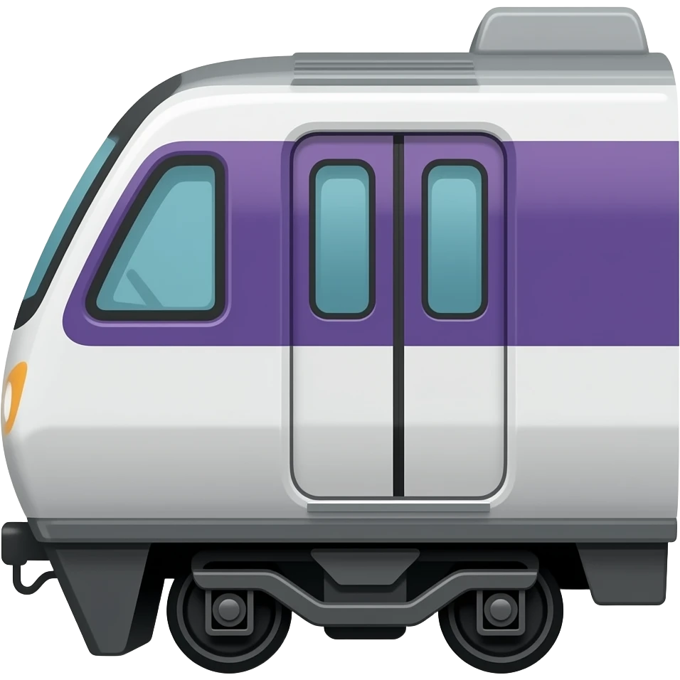 A purple and white train wagon on the side emoji