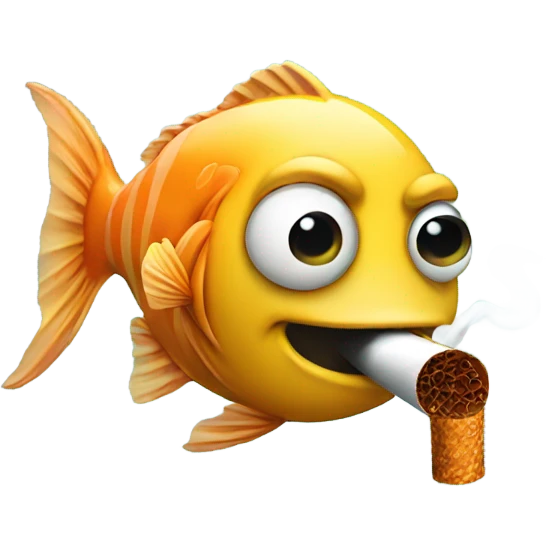 Fish smoking cigarette emoji
