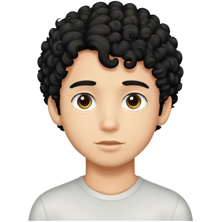Menino cabelo preto enrolado  emoji