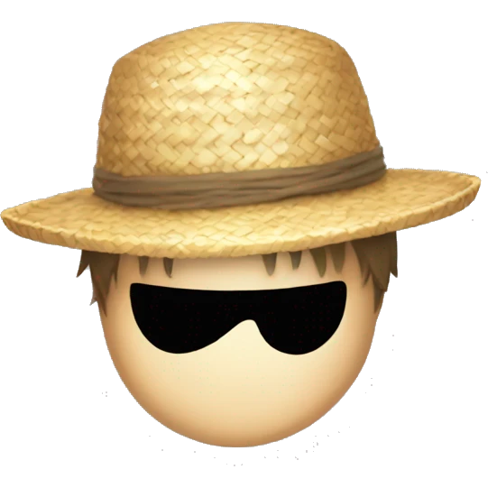 Luffy's straw hat in One Piece emoji