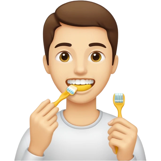 Brushing yellow teeth emoji