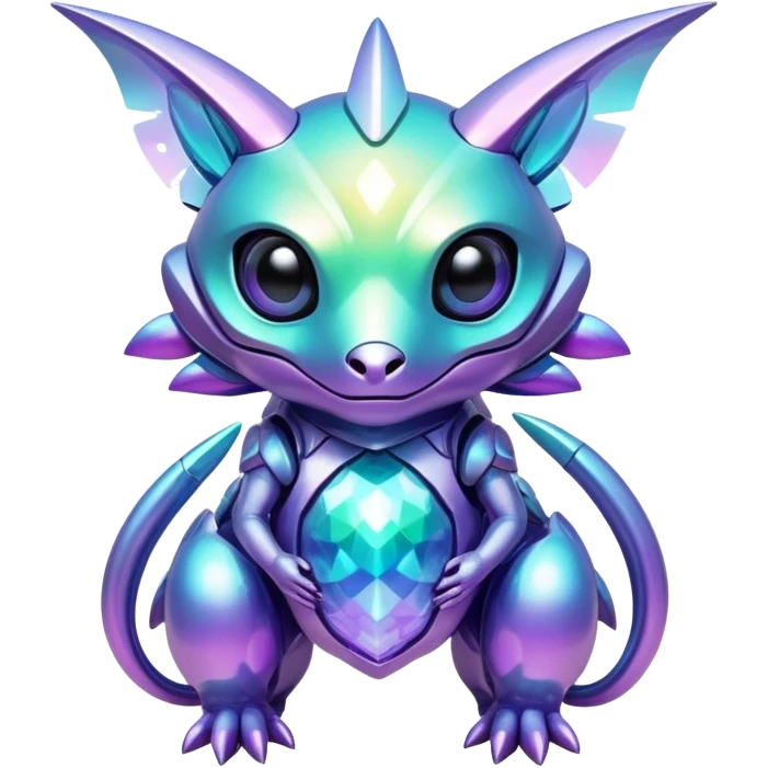 Futuristic complex detailed iridescent aesthetic-scenery-Fakémon-creature emoji