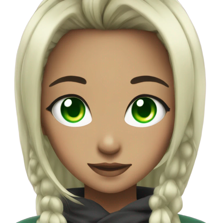 anime girl with green eyes emoji