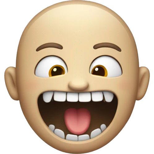 Happy with creepy teeth emoji