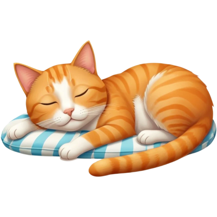 a cat dreaming about beach vacation emoji