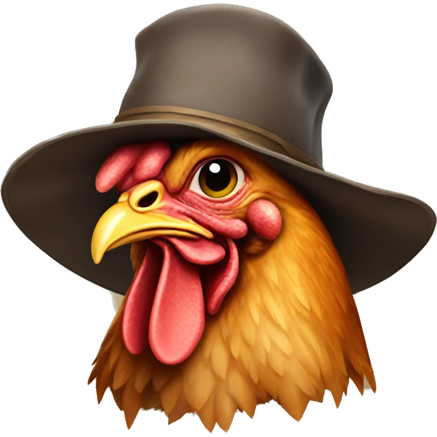 chicken wearing cowbow hat emoji