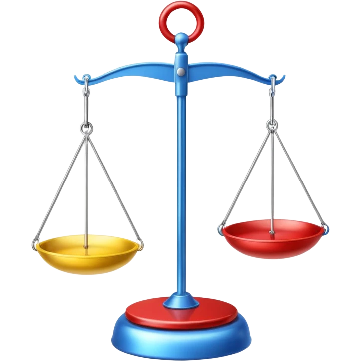 Hanging Balance Scale red blue yellow  emoji