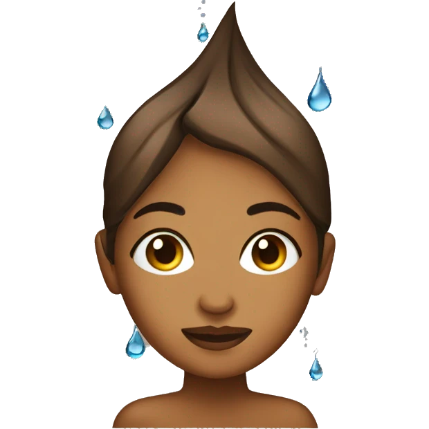 Water droplets on brown woman  emoji